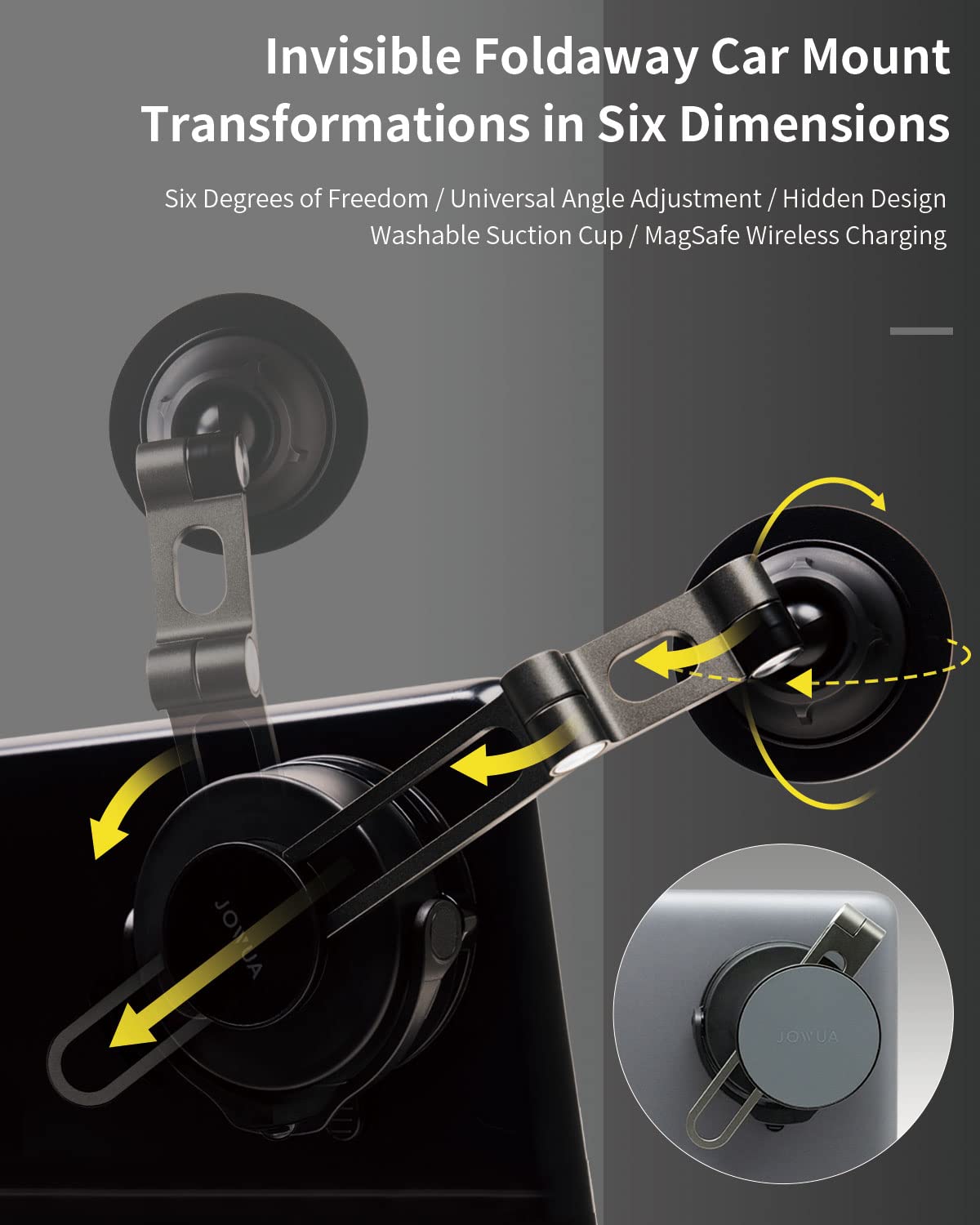 Amazon.co.jp: Jowua 6D 見えない折りたたみ式カーマウント magsafe